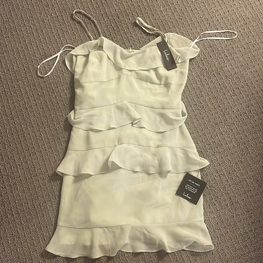 Green ruffle dress